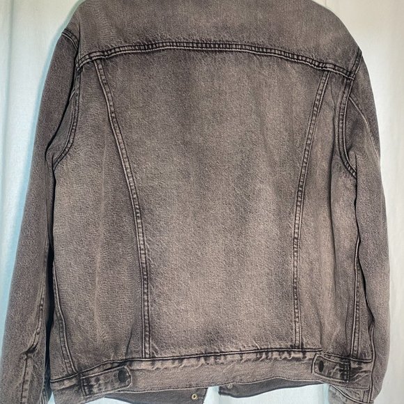 LEVI'S PREMIUM STONEWASHED SHERPA LINED DENIM JACKET SIZE MENS MEDIUM - Picture 7 of 16